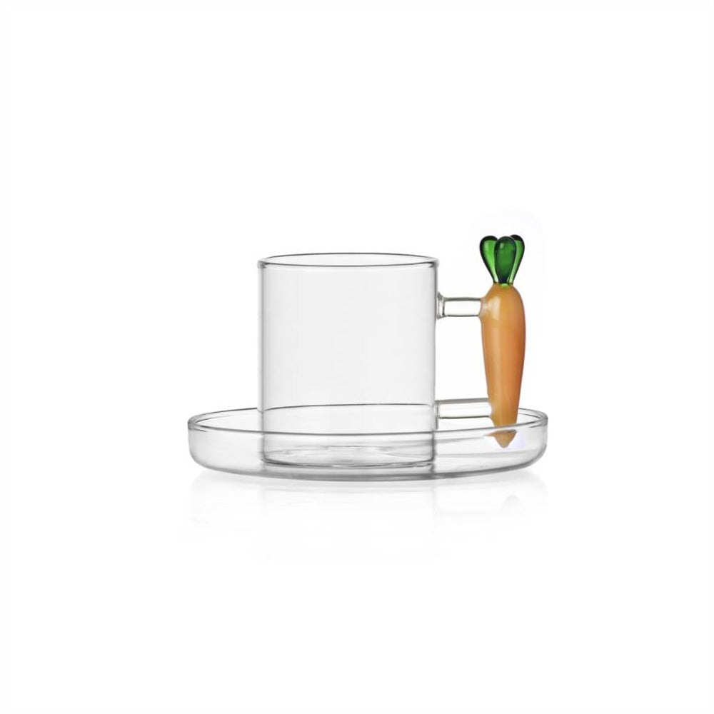 30 cl - Ichendorf Vegetables Taza De Café Con Platillo en Vidrio Borosilicato