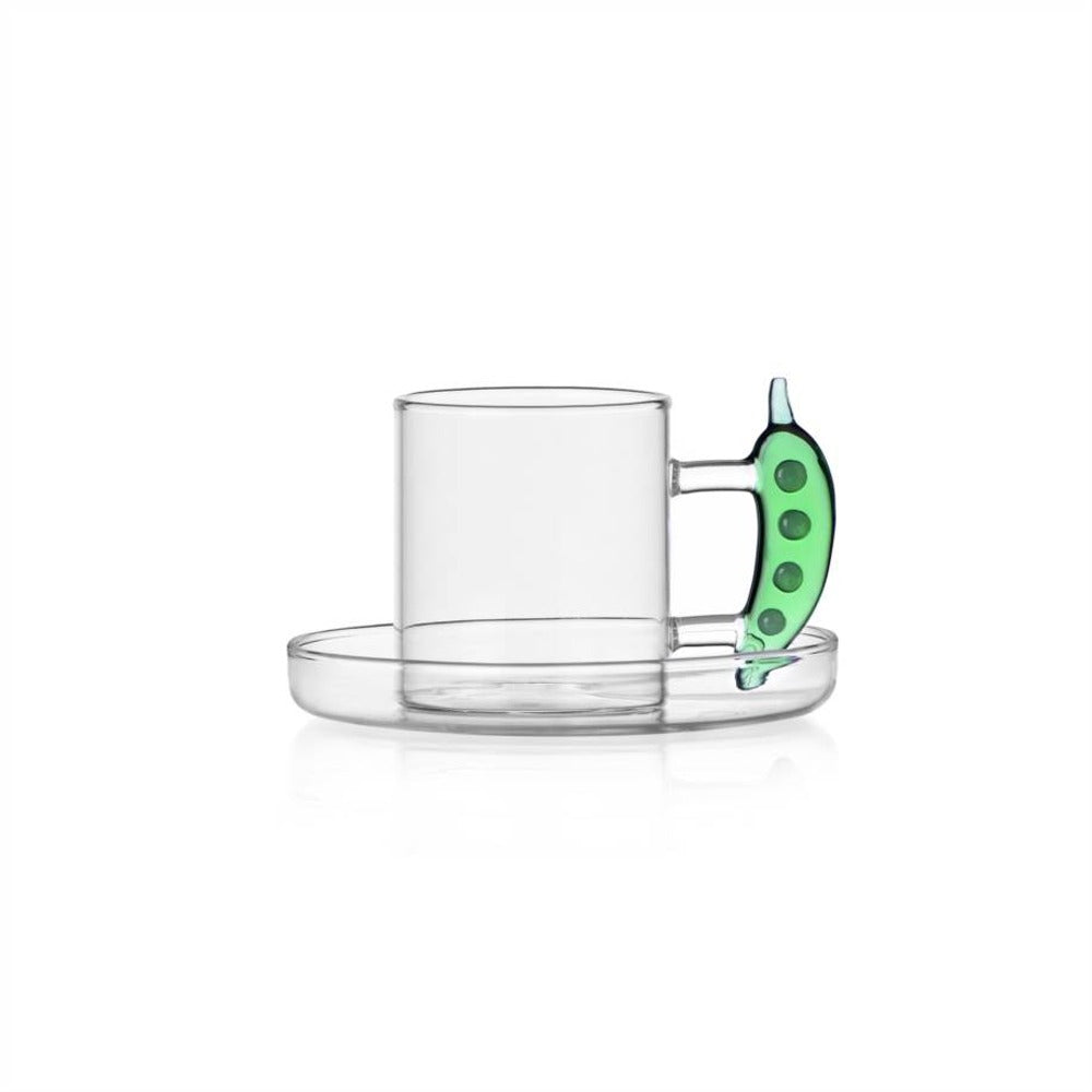 30 cl - Ichendorf Vegetables Taza De Café Con Platillo en Vidrio Borosilicato