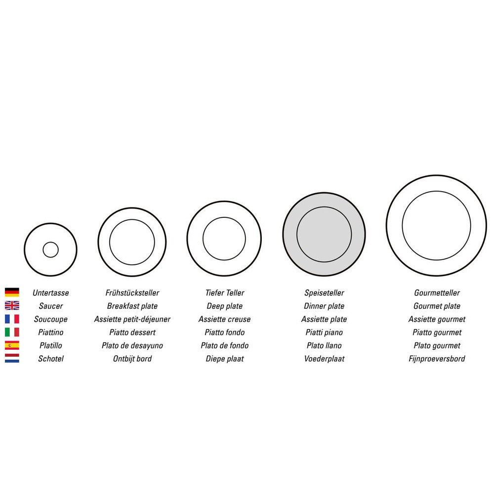 25.9 cm - Villeroy & Boch Vieux Luxembourg Assiette plate en porcelaine premium - Set de 6 pz