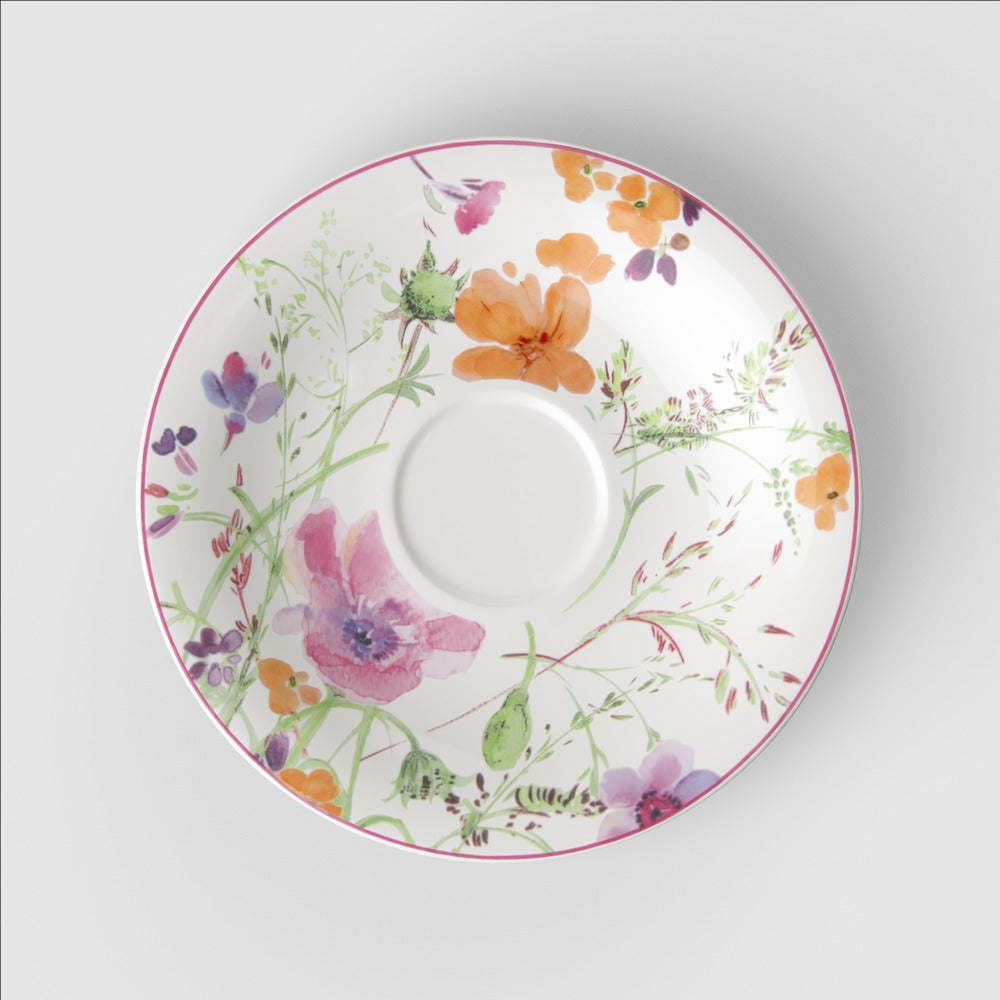 19 cm - Villeroy & Boch Mariefleur Basic Cappuccino Cup Saucer in Premium Porcelain - Set of 6 Pcs