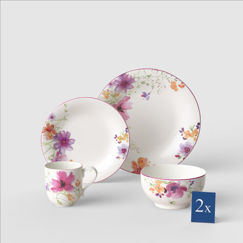 34.8x19.7 cm - Villeroy & Boch Mariefleur Basic Frühstücksset aus Premium-Porzellan