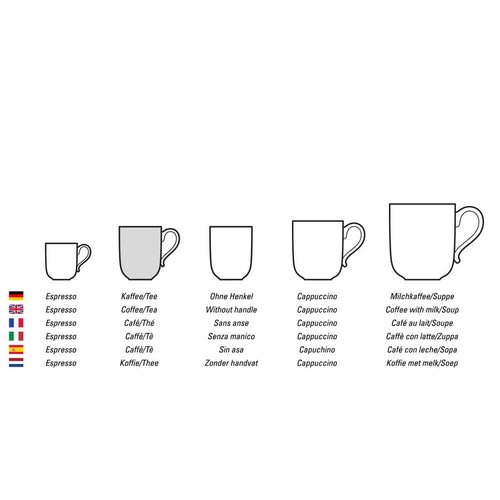 12 cl - Villeroy & Boch Mariefleur Gris Basic Teetasse Aus Premium-Porzellan - Set 6 Stk