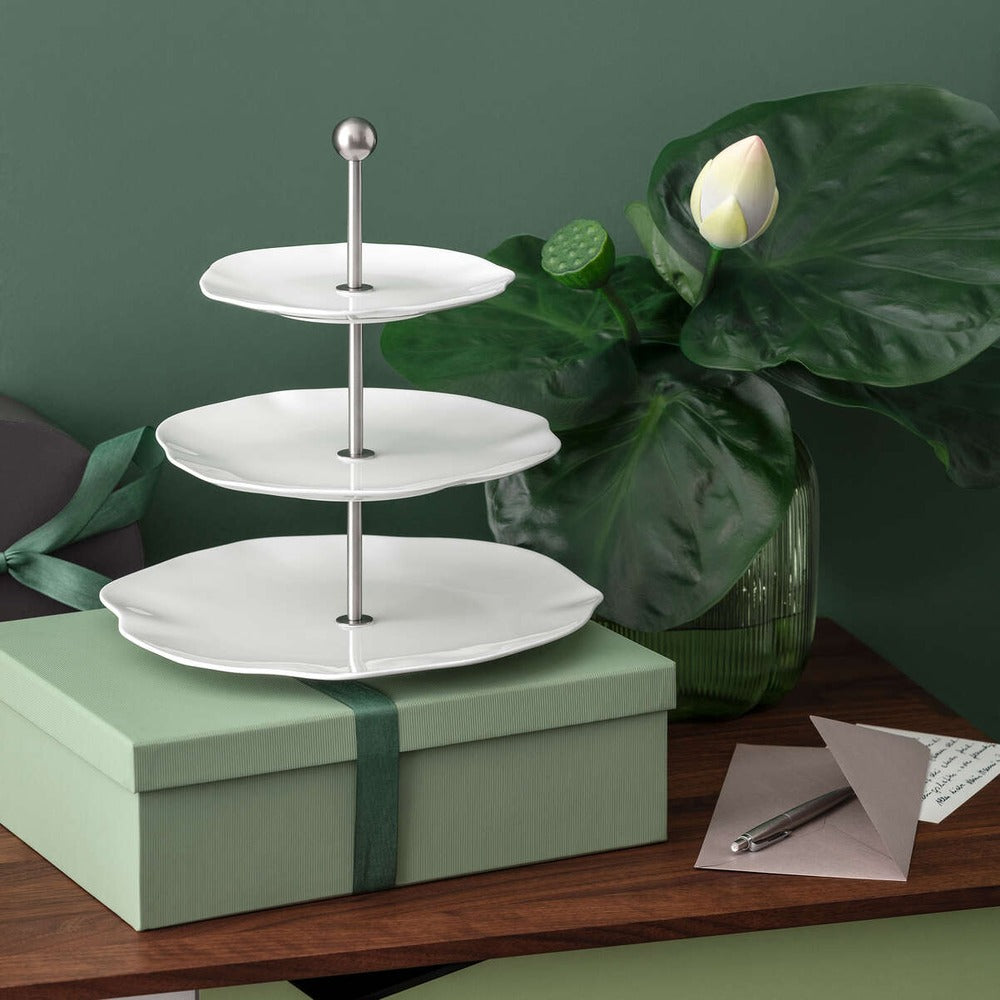 27.2 cm - Villeroy & Boch Pura Présentoir à Gâteaux En Porcelaine Premium