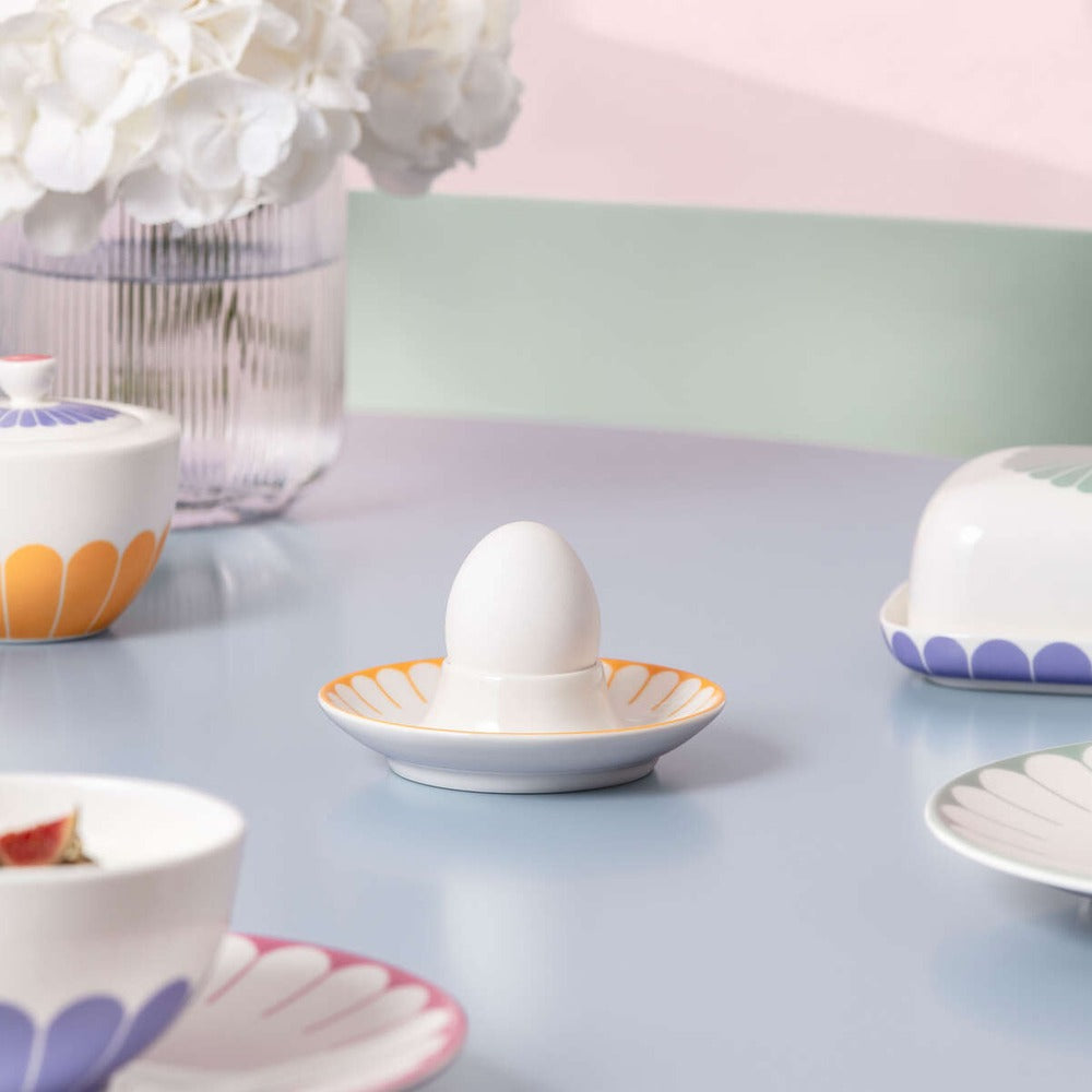 11.6 cm - Villeroy & Boch Fleur Portauovo In Porcellana Premium - Set 4 Pz
