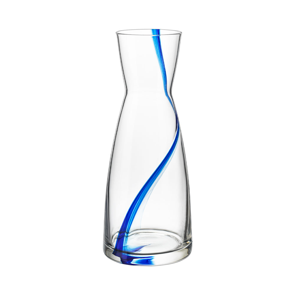 107.5 cl - Bormioli Rocco Stria Blu Waterkaraf in Glas - Set van 6 Stuks