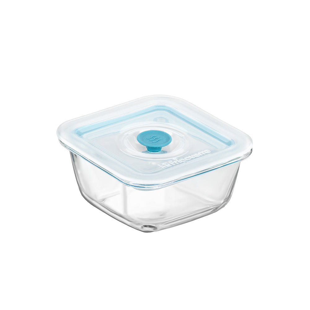 12x12 cm - Bormioli Rocco Frigoverre Smart Square Food Container With Freshness Valve In Glass