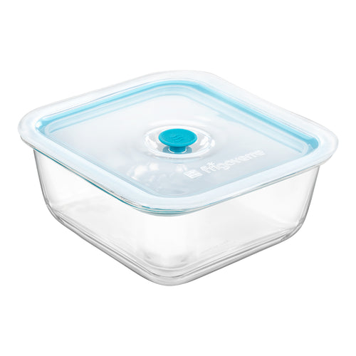 18x18 cm - Bormioli Rocco Frigoverre Smart quadratischer Lebensmittelbehälter aus Glas mit Frischeventil