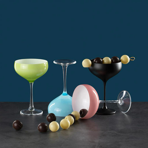 18 cl - Crystalex Bohemia Pralines Coppa Cocktail Champagne In Vetro Set 4 Pz