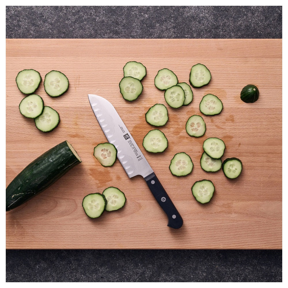 18 cm - Zwilling Gourmet Santoku Mes Met Kuiltjes In Roestvrij Staal