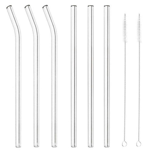 21,5 cm Paderno wiederverwendbare Glas-Strohhalme 8 mm Set 8 Stk