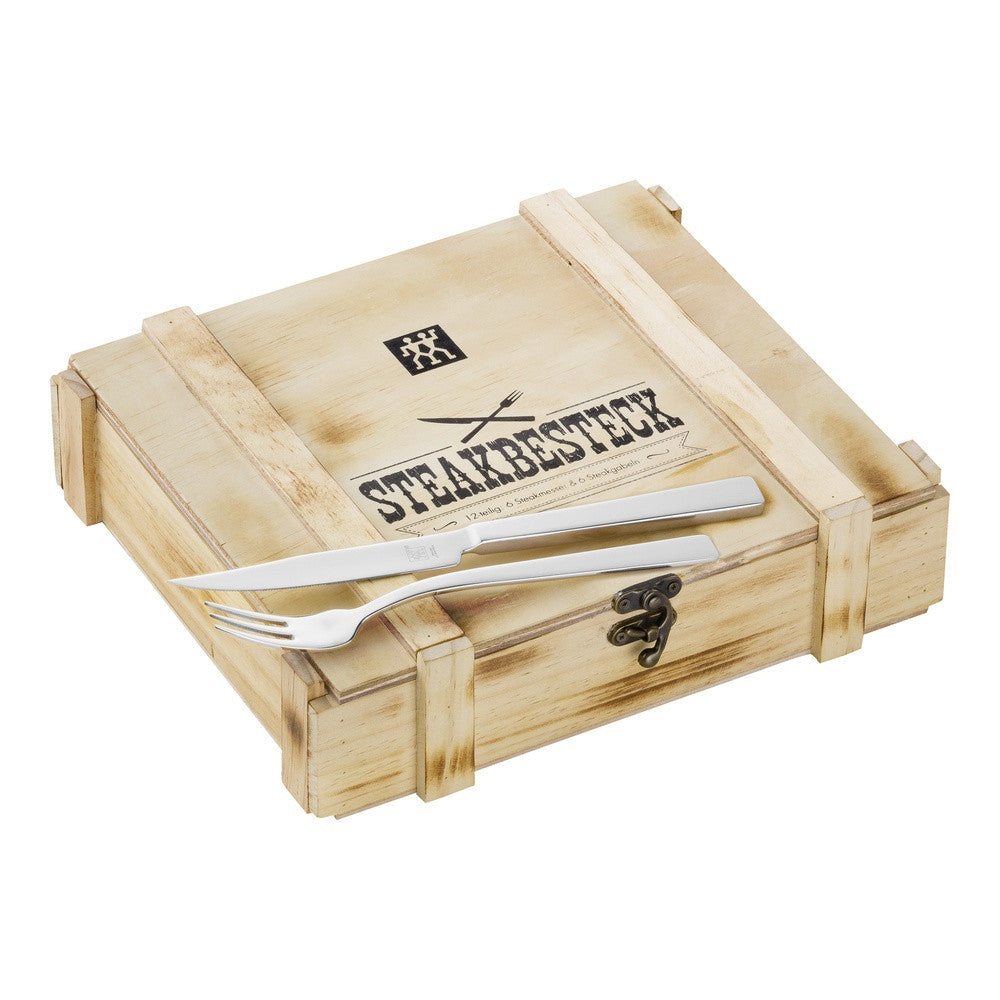 Zwilling Specials Set Cubiertos Bistec En Acero Inoxidable Con Estuche De Madera