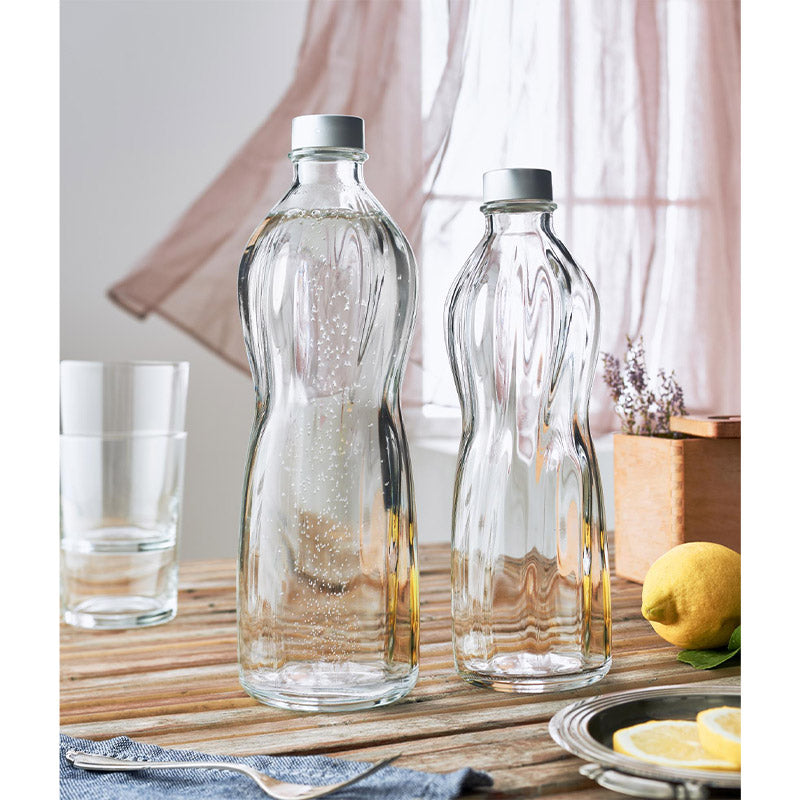 1 Litro Bormioli Rocco Aqua Waterfles van glas Set van 6 stuks