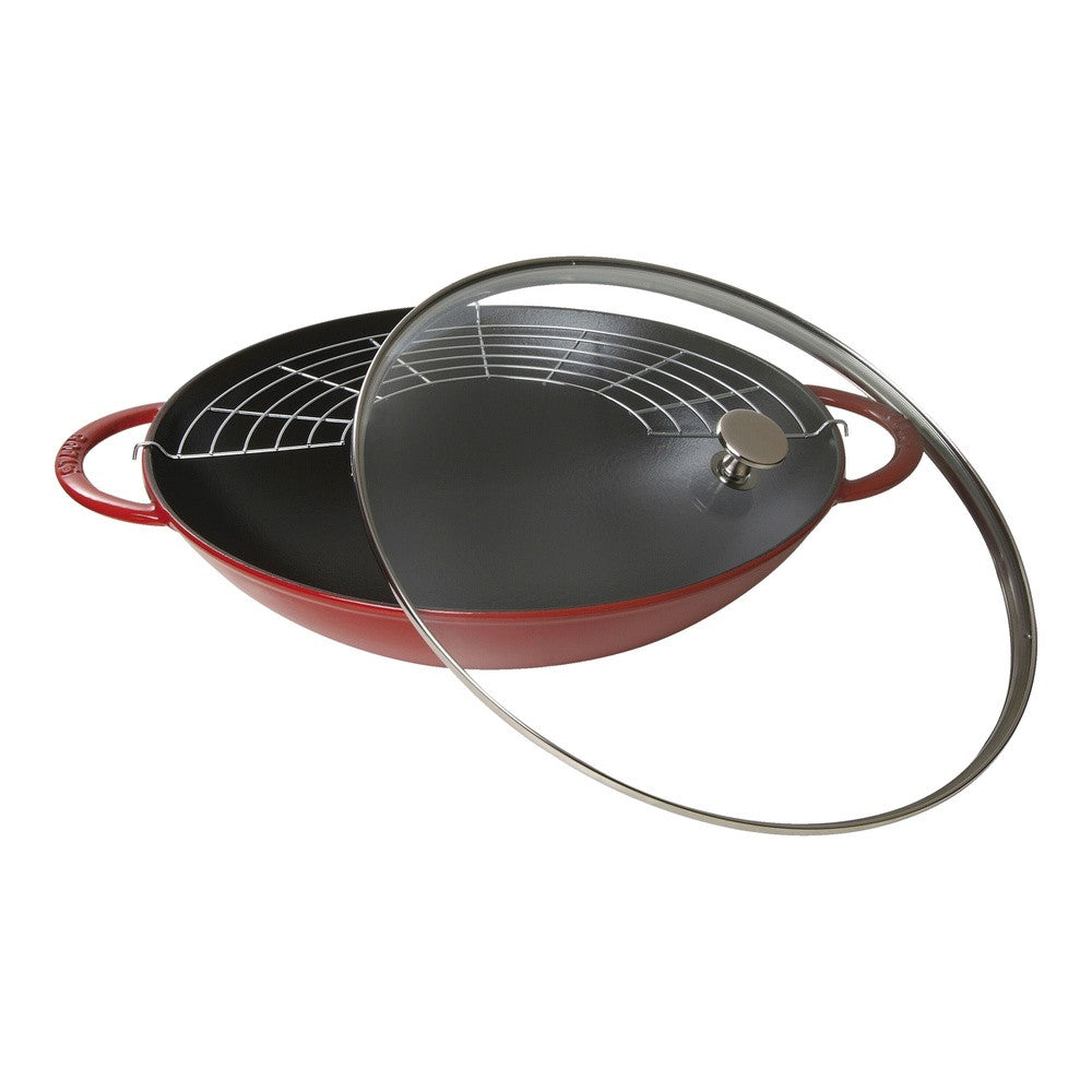 37 cm - Staub Specialities Wok Rotondo In Ghisa