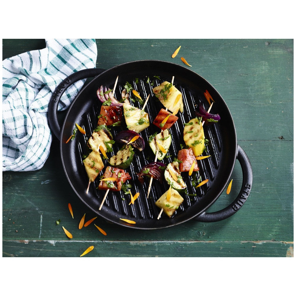 23 cm - Staub Grill Pans Bistecchiera Rotonda In Ghisa