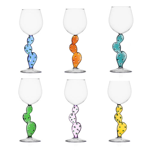 35 Cl Ichendorf Desert Plants Wasserglas Kelch Kaktus aus Borosilikatglas Set 6 Stück