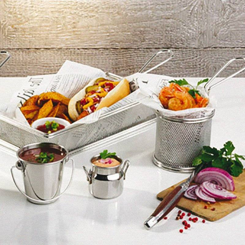 9 Cm Paderno Tableware Buffet And Display Snack-Eimer aus Edelstahl