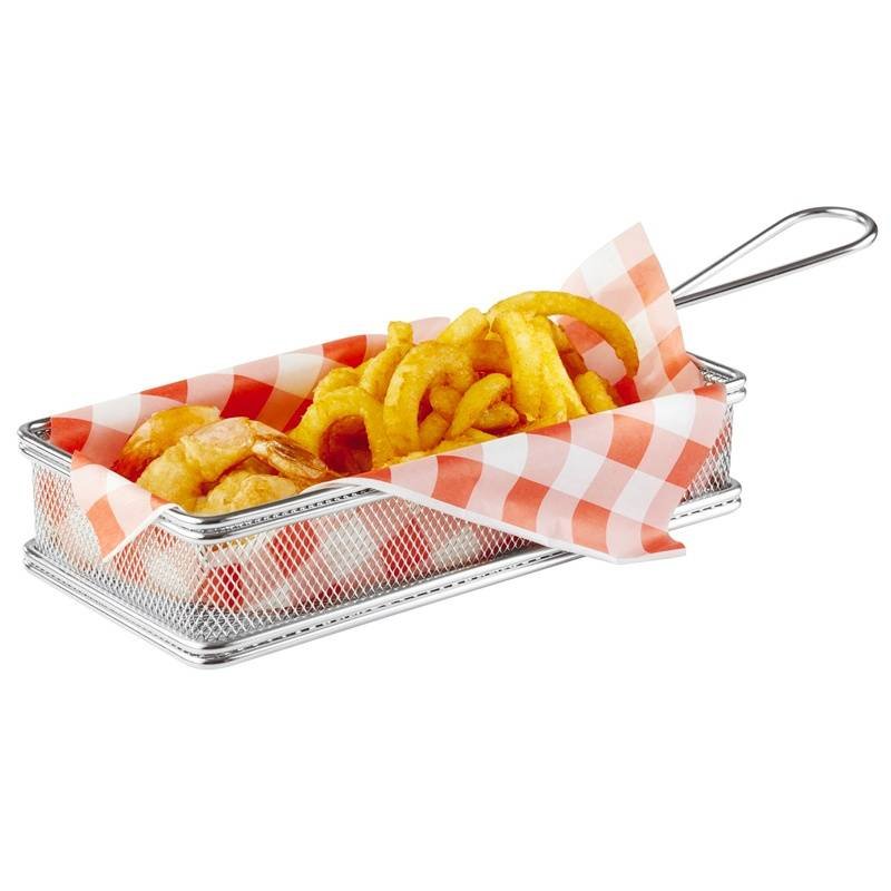 21 5X10 5 Cm Paderno Tableware Buffet And Display Rechteckiger Snackkorb aus Edelstahl