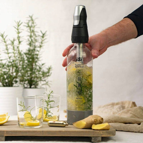 1 Litro Paderno Twist N Sparkle Siphon à soda en acier inox