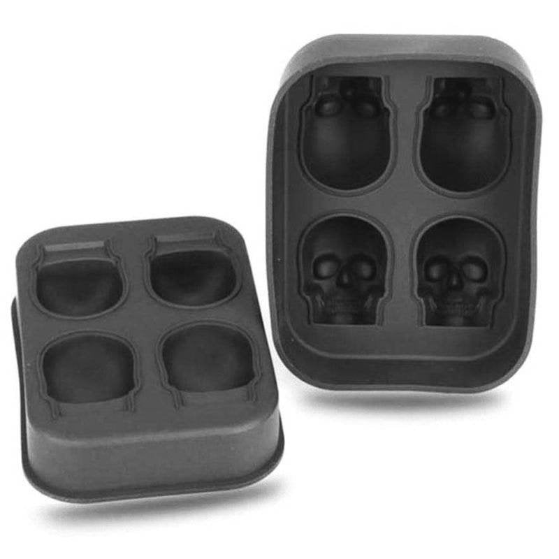 4 Forme Paderno Stampo Teschio Ghiaccio Rettangolare In Silicone