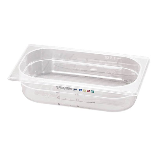 17.6 x 16.2 x H 10 cm - Paderno GN Series 15100 Bac GN 1/6 en polypropylène