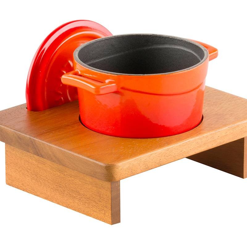 Paderno Support Casserole pour 1 Petite Casserole En Bois