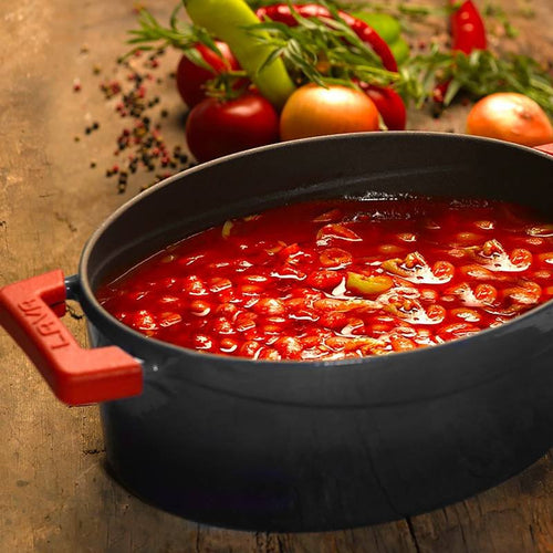 25 Cm Paderno Ovale Kasserolle aus emailliertem Gusseisen