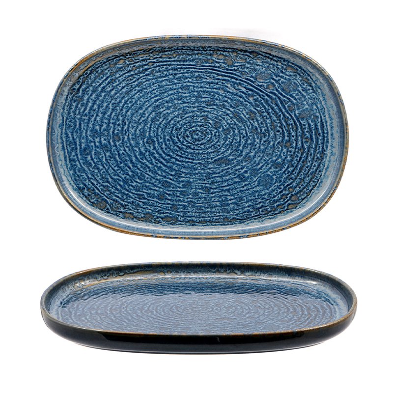 33 Cm Okeanos Oval Serving Platter in Stoneware Set 4 Pcs