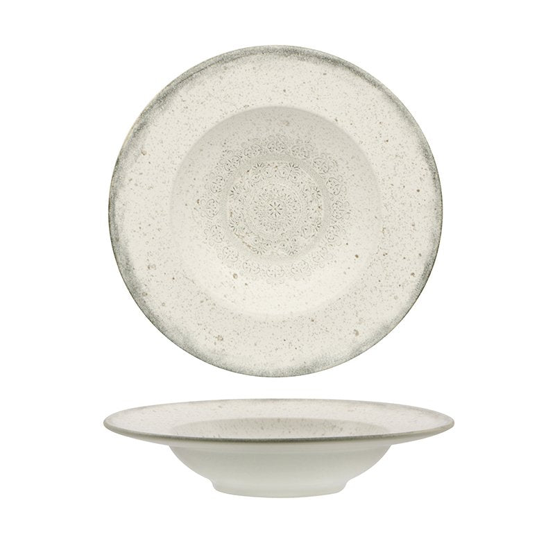27 5 Cm Lace Piatto Pasta In Stoneware Set 4 Pz