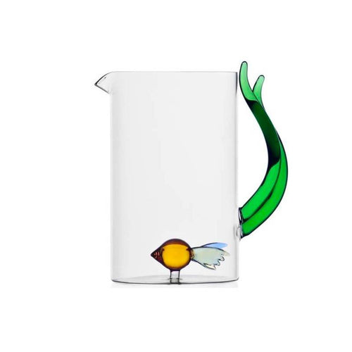 145 Cl Ichendorf Animal Farm Brocca Pesce Con Alga In Vetro Borosilicato