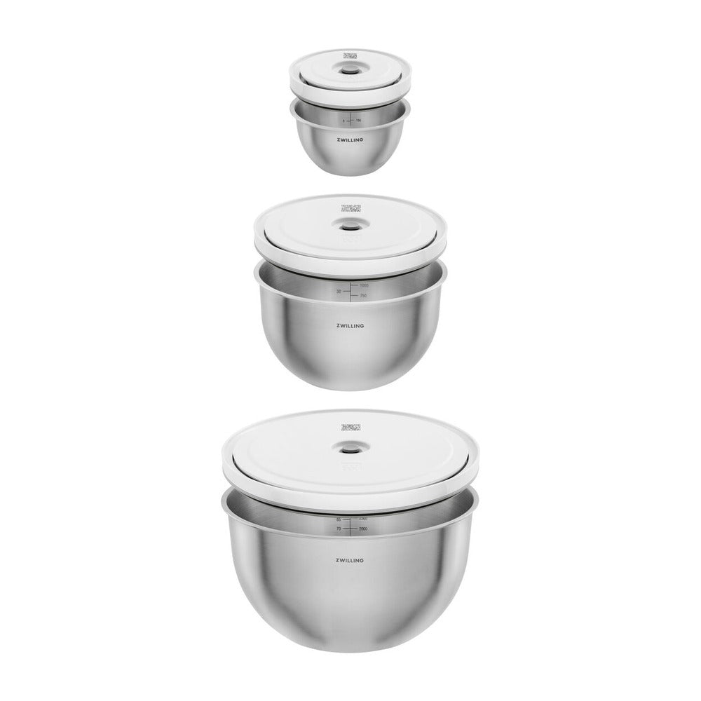 Zwilling Fresh & Save set bols avec couvercles sous vide en acier inoxydable - set 6 pièces