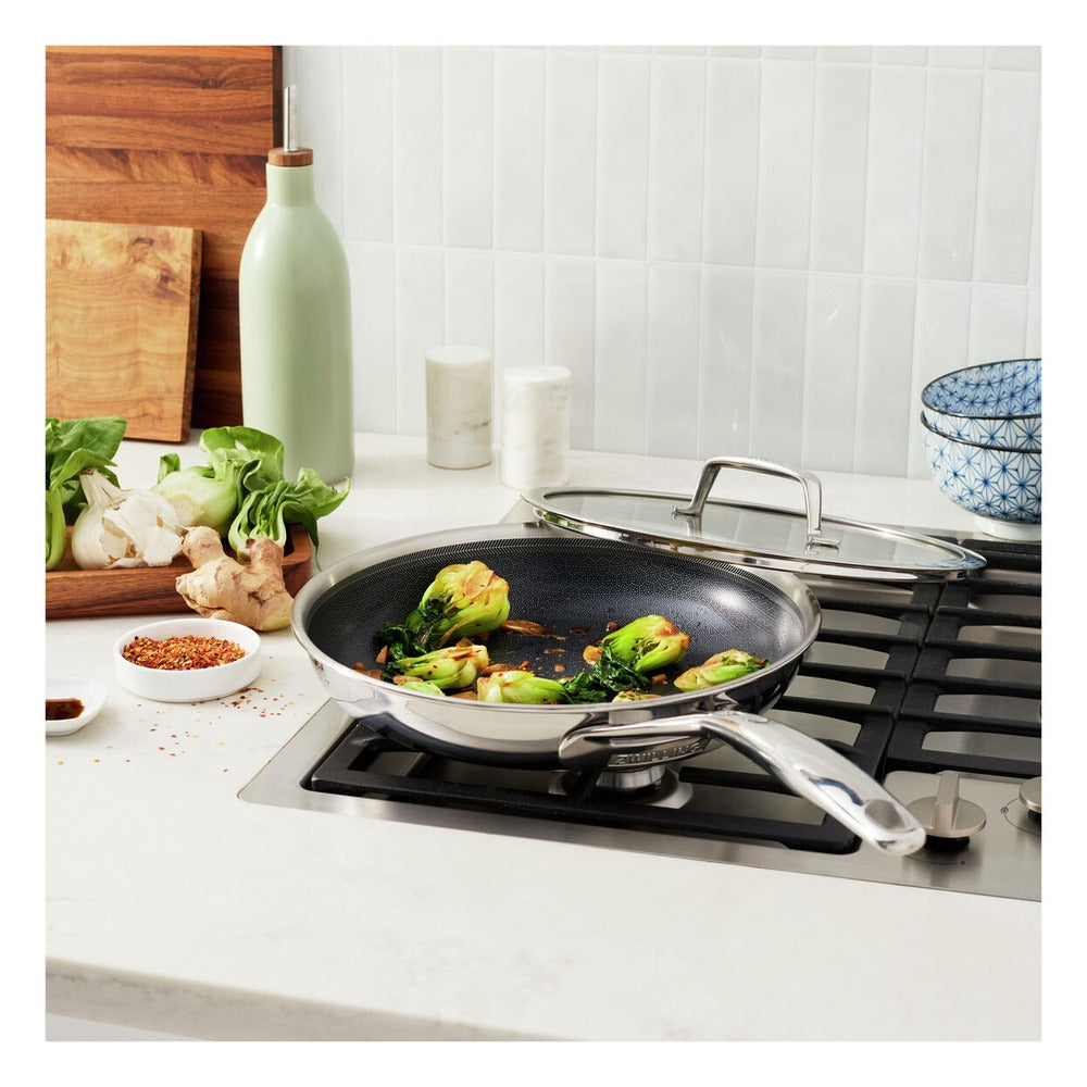 Zwilling Peak anti-aanbak ondiepe pan in roestvrij staal met Ceraforce Hycoat coating
