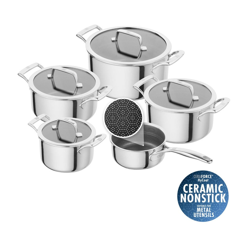 Zwilling Peak Antihaft-Töpfeset Aus Edelstahl Mit Ceraforce Hycoat Beschichtung - Set mit 5 Stück