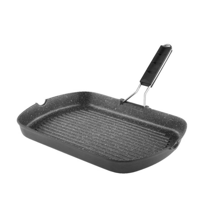 25X35 Cm Ilsa Marmorella Rectangular Grill Pan In Aluminum Stone Effect