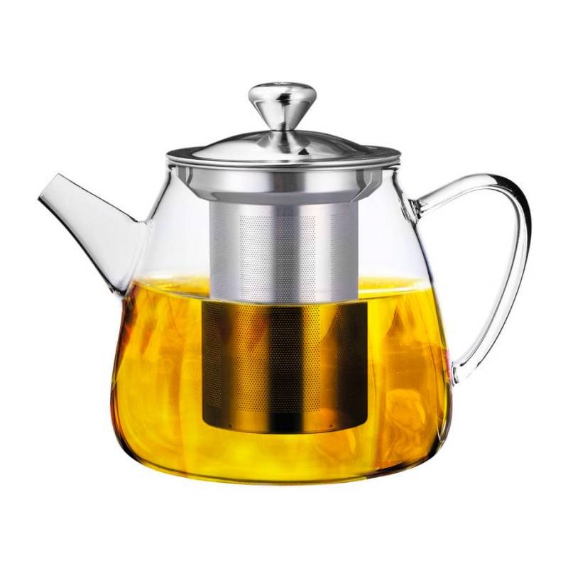 Ilsa Théière en verre borosilicate avec filtre en acier inoxydable