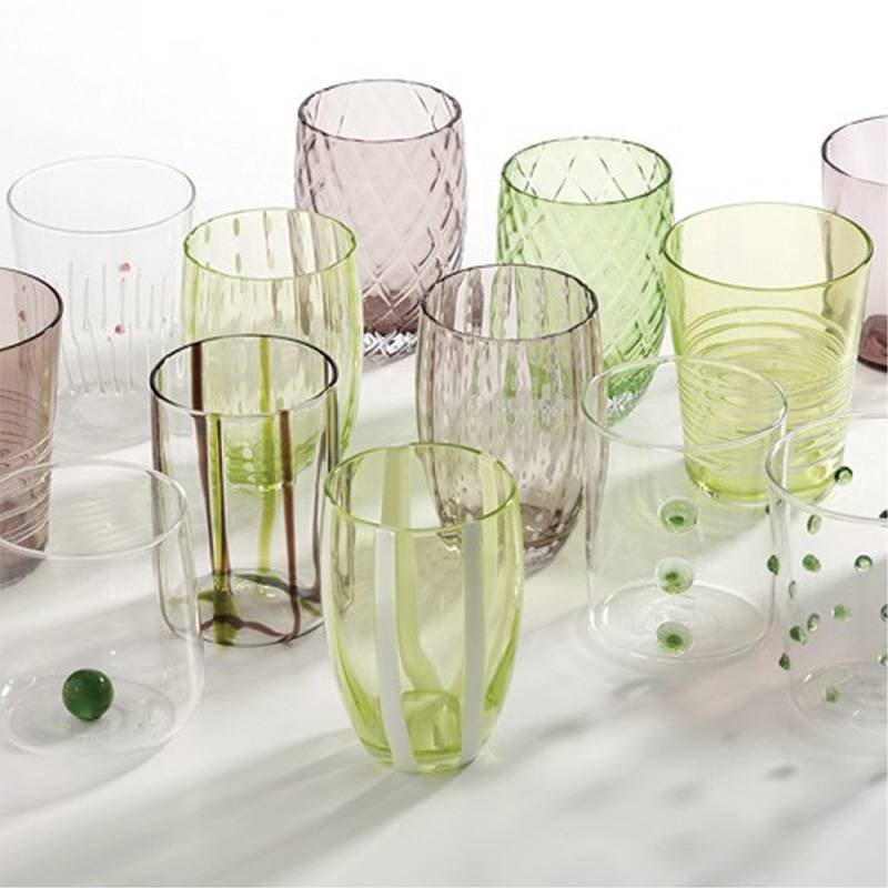 Zafferano Melting Pot Bicchiere Acqua In Vetro Set 6 Pezzi