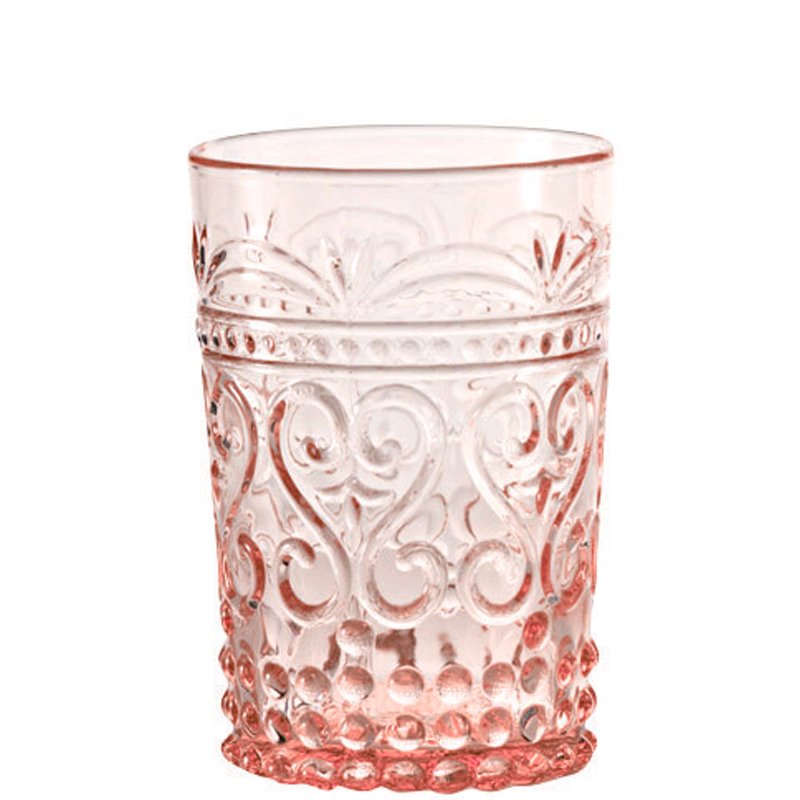 27 Cl Zafferano Provenzale romantisch reliëf waterglas van glas Set van 6 stuks