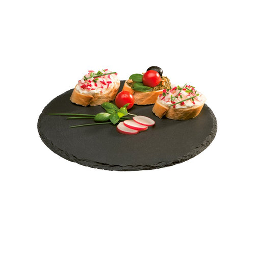 22 Cm Aps Rundes Servierbrett aus Schiefer