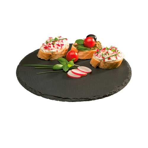 28 Cm Aps Plateau de service rond en ardoise