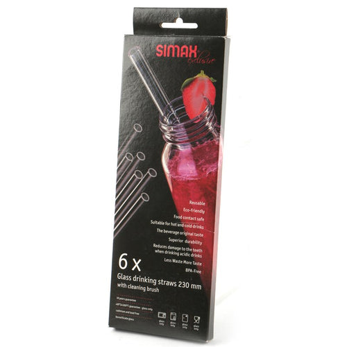 23 Cm Simax Cannucce Riutilizzabili In Vetro Set 6 Pezzi
