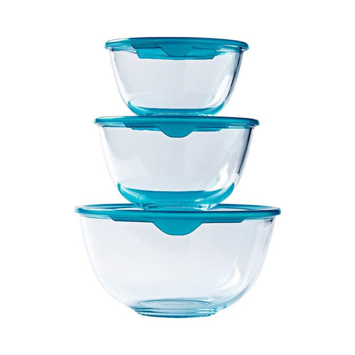 Pyrex Prep And Store Set Coppe Multiuso Con Coperchio In Vetro Borosilicato