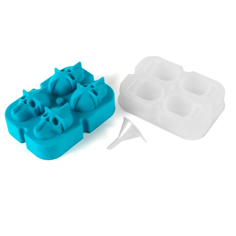4 Forme Ilsa Mixage Stampo Teschi Ghiaccio In Silicone