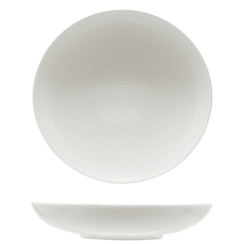 22 Cm Saturnia Nail Assiette creuse en porcelaine Set de 12 pz