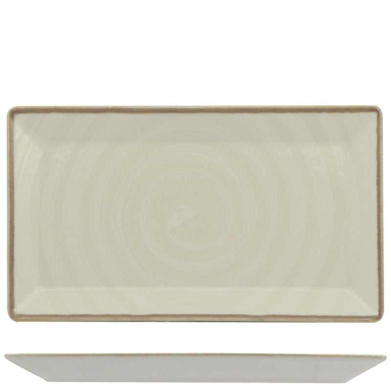29X17 5 Cm Saturnia Vortex Plat de Service Rectangulaire en Porcelaine Set 6 Pcs