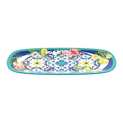 39X16 Cm Guzzini Flower And Lemon Plateau de service rectangulaire en mélamine Set 2 pièces