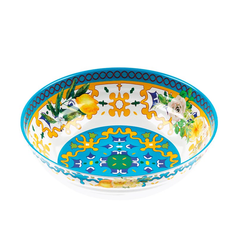 30 Cm Guzzini Flower And Lemon Coppa In Melamina Set 2 Pz