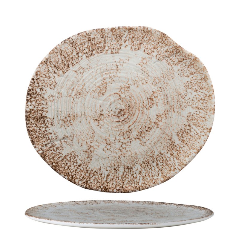 23 5X21 Cm Houteffect Plat Bord In Porselein Set 6 St