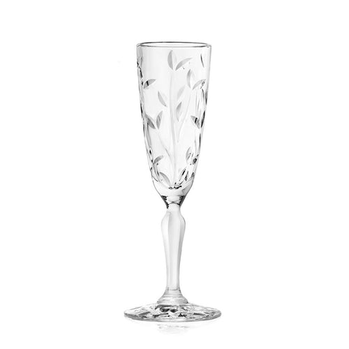 16 Cl Rcr Lady Diamond Calice Flute In Vetro Set 6 Pezzi