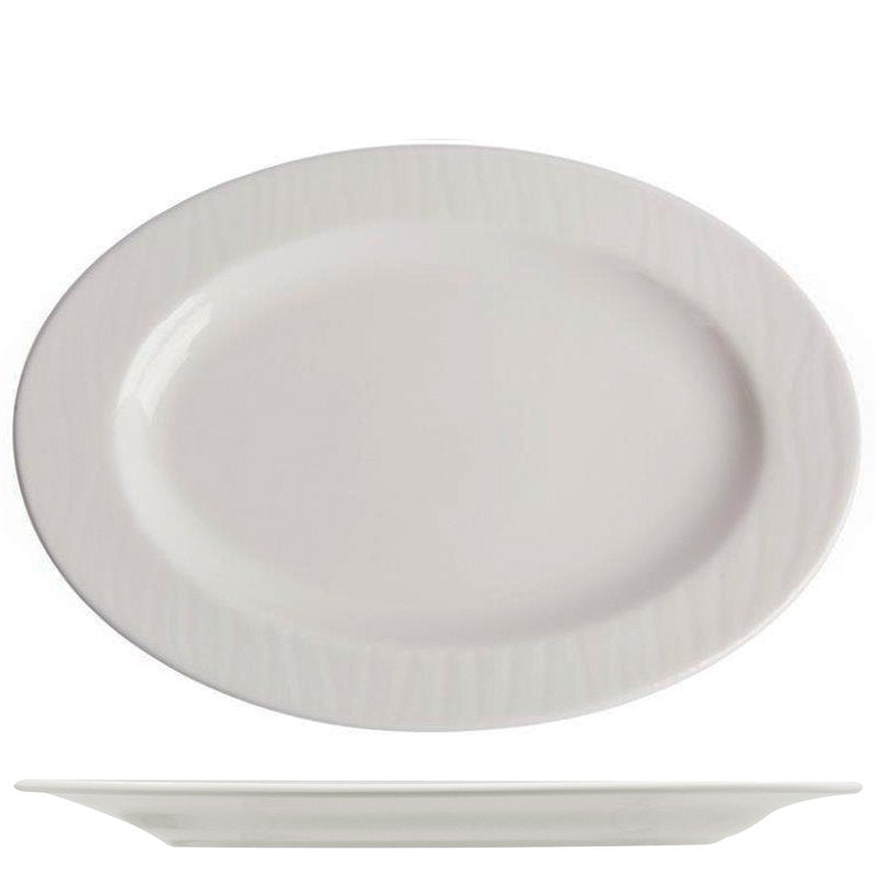 32 Cm Ariane Ripple Plat de Service Ovale en Porcelaine Set 6 Pcs