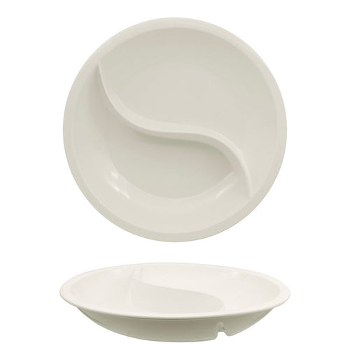 34 Cm Ariane Buffet Plateau de service double compartiment en porcelaine Set 4 pièces