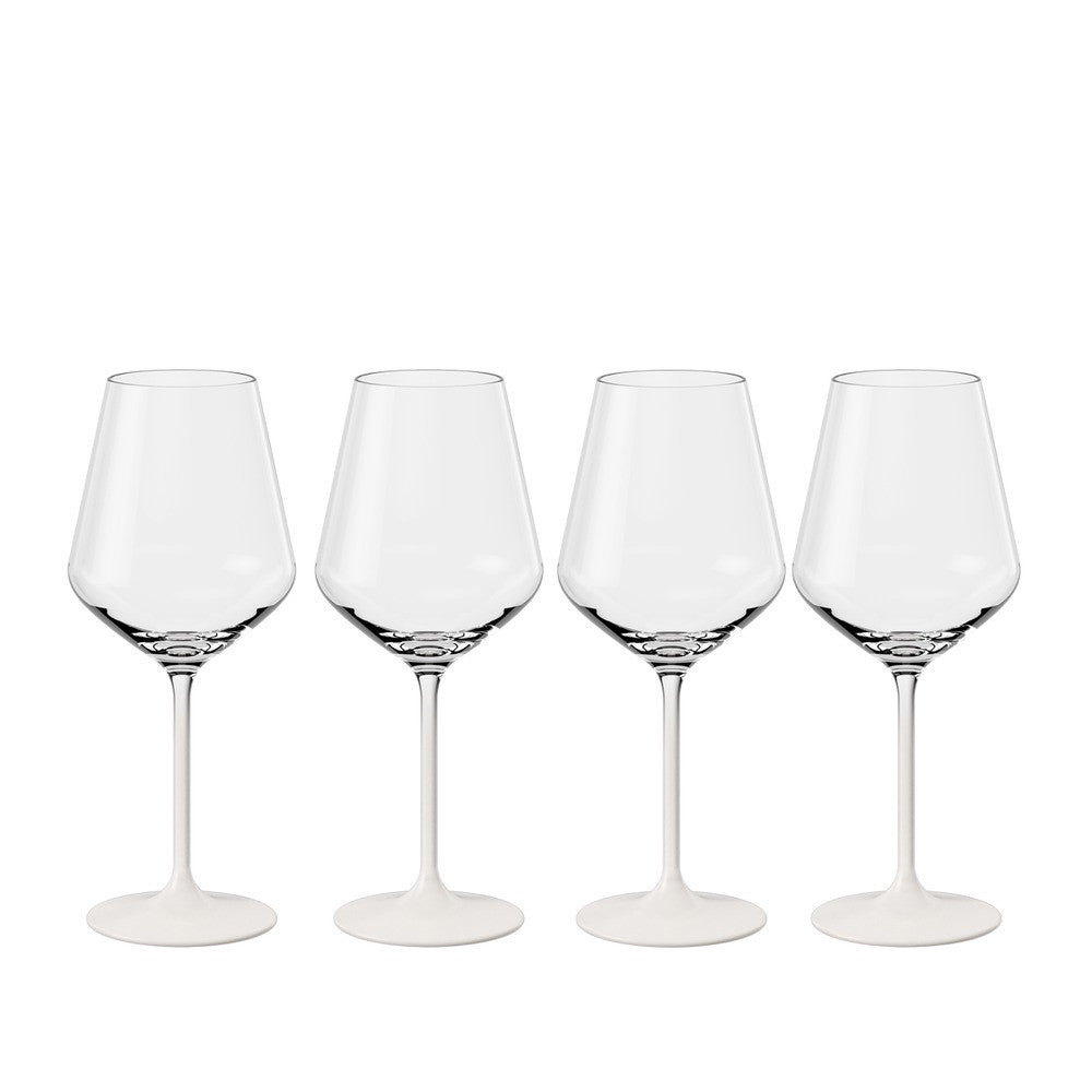 38 cl - Villeroy & Boch Manufacture Rock Blanc Calice Vino Bianco In Vetro Cristallino - Set 4 Pz
